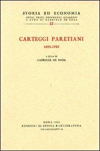 Carteggi paretiani (1892-1923) - copertina