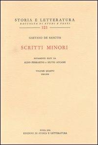 Scritti minori. Vol. 4: 1920-1930 - Gaetano De Sanctis - copertina