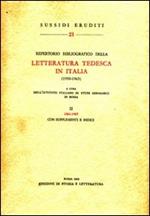 Repertorio bibliografico della letteratura tedesca in Italia (1900-1965). Vol. 2: 1961-1965.