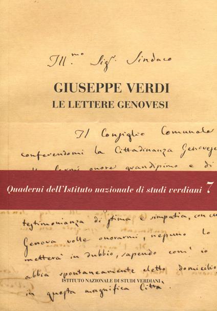 Giuseppe Verdi. Le lettere genovesi. Con DVD - copertina