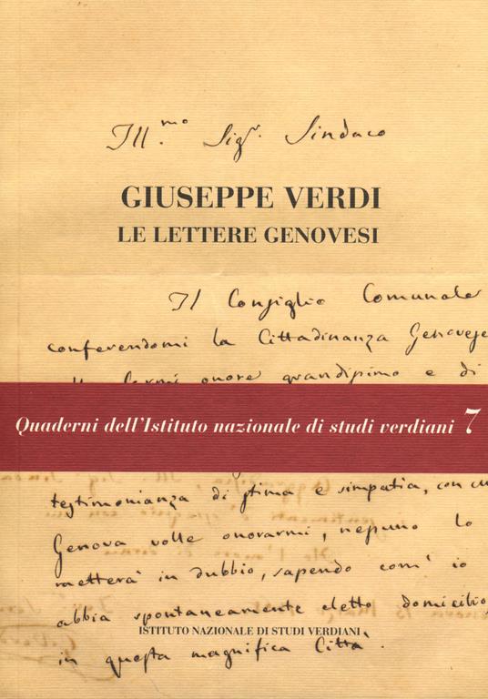 Giuseppe Verdi. Le lettere genovesi. Con DVD - copertina