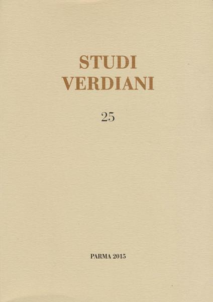 Studi verdiani. Vol. 25 - copertina
