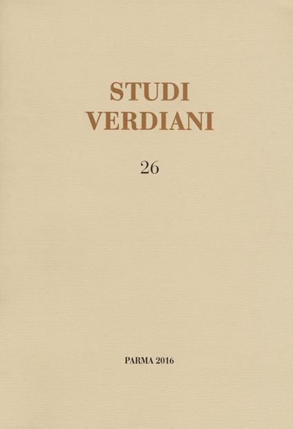 Studi verdiani. Vol. 26 - copertina