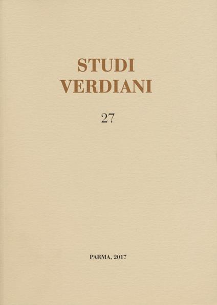 Studi verdiani. Vol. 27 - copertina