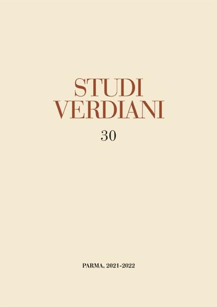 Studi verdiani. Vol. 30 - copertina