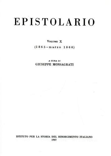 Epistolario (1865-1866) - Giuseppe Garibaldi - copertina