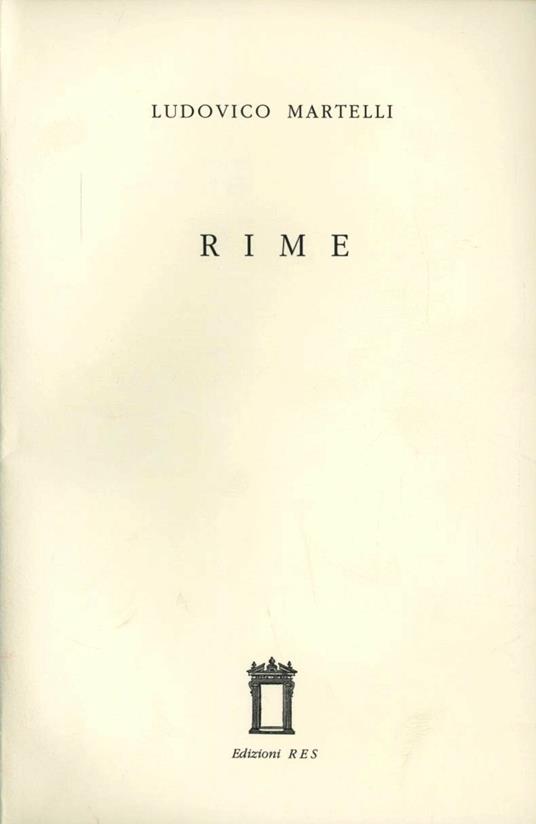 Rime - Ludovico Martelli - copertina