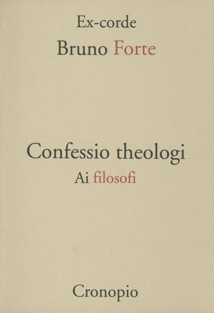 Confessio theologi - Bruno Forte - copertina