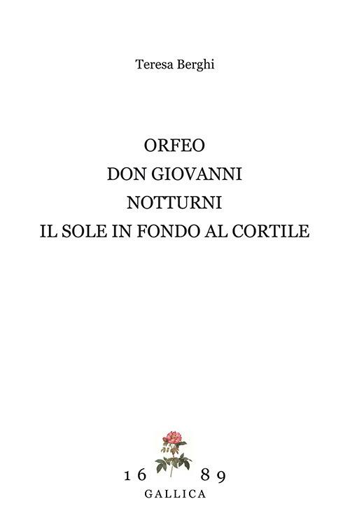 Don Giovanni-Il sole in fondo al cortile-Orfeo-Notturni - Teresa Berghi - copertina