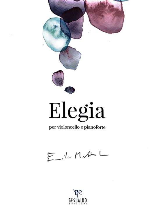 Elegia per violoncello e pianoforte - Emilio Mottola - copertina