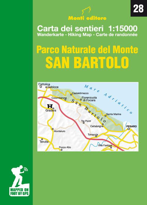 Parco Naturale del Monte San Bartolo. Carta dei sentieri 1:15.000. Ediz. italiana, inglese, francese e tedesca - copertina