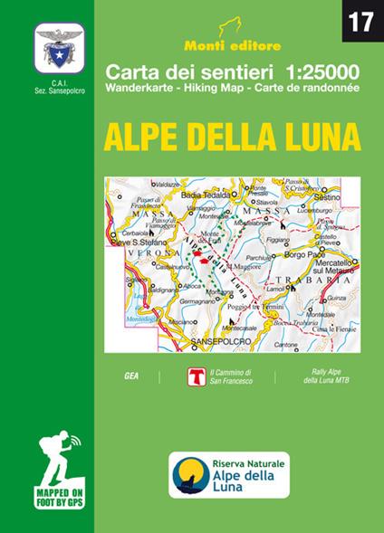 Alpe della Luna. Carta dei sentieri 1:25000. Ediz. multilingue - Raffaele Monti - copertina