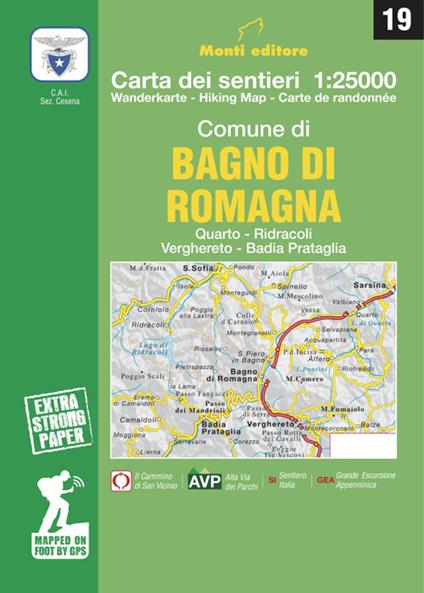 Carta dei sentieri. Bagno di Romagna 1:25000 - Raffaele Monti - copertina