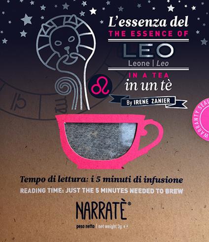 L'essenza del Leone in un tè-The essence of the Leo in a tea. Tempo di lettura: i 5 minuti di infusione. Ediz. bilingue. Con tea bag - Irene Zanier - copertina