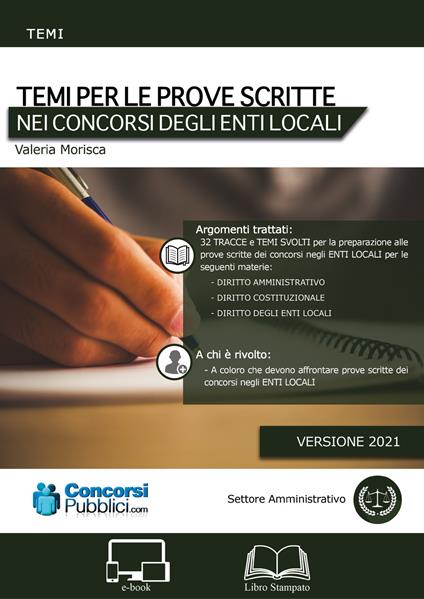 Temi per le prove scritte nei concorsi degli enti locali - Valeria Morisca - copertina