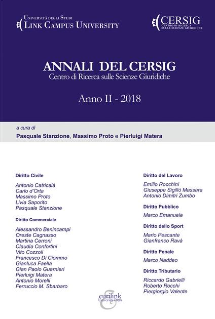 Annali del Cersig. Anno II (2018) - copertina