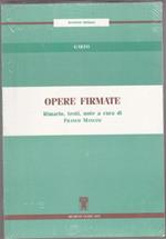 Opere firmate. Rimario, testi, note