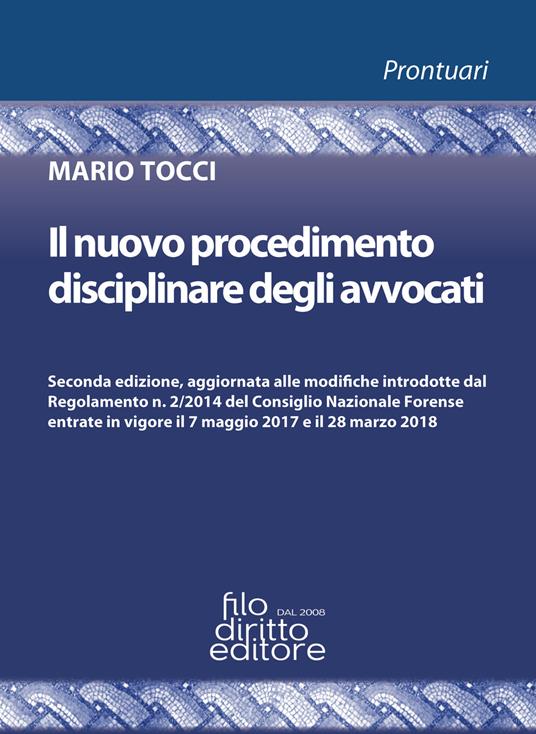Il nuovo procedimento disciplinare degli avvocati - Mario Tocci - copertina