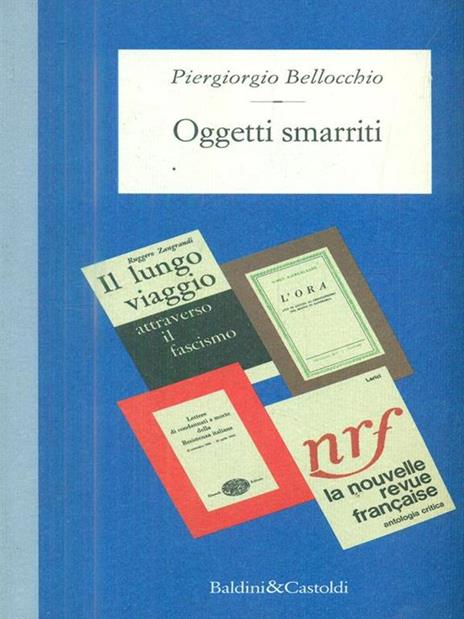 Oggetti smarriti - Piergiorgio Bellocchio - copertina
