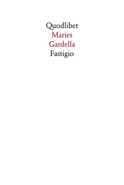 Fastigio - Maries Gardella - copertina