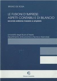 Fusioni d'imprese: aspetti contabili e di bilancio - Bruno De Rosa - copertina