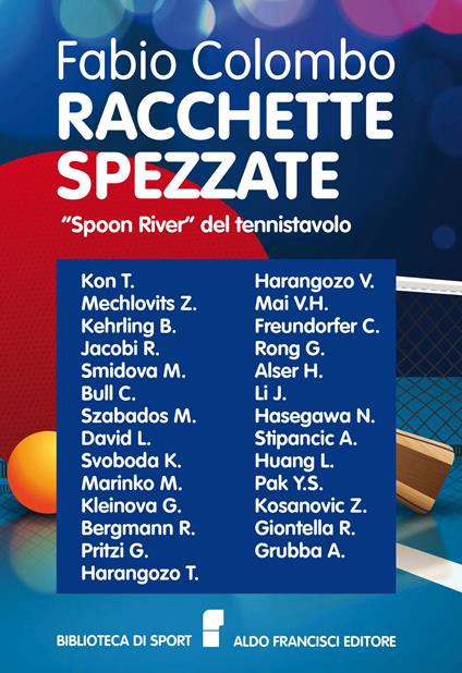 Racchette spezzate. «Spoon River» del tennistavolo. Le storie di grandi campioni di tennistavolo le cui vite si arrestarono prematuramente - Fabio Colombo - copertina