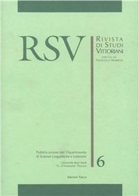 RSV. Rivista di studi vittoriani. Vol. 6 - Jacob Korg,Elio Di Piazza,Emanuela Ettorre - copertina