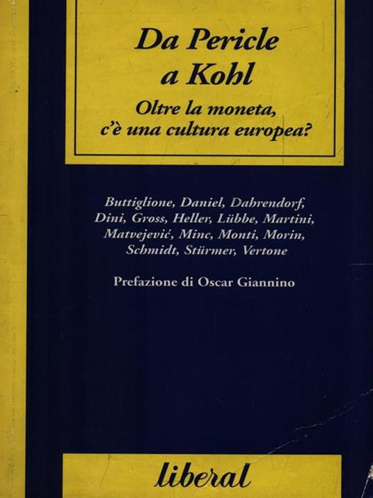 Da Pericle a Kohl. Oltre la moneta, c'è una cultura europea? - copertina