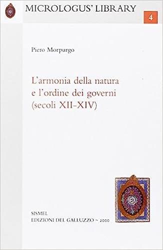 L' armonia della natura e l'ordine dei governi (secoli XII-XIV) - Piero Morpurgo - copertina