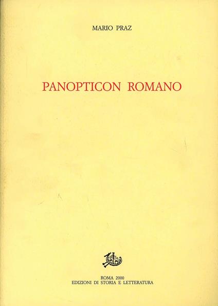 Panopticon romano - Mario Praz - copertina