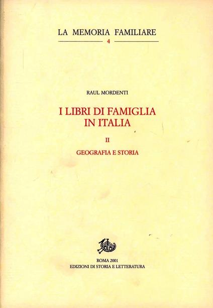 I libri di famiglia in Italia. Vol. 2: Geografia e storia - copertina