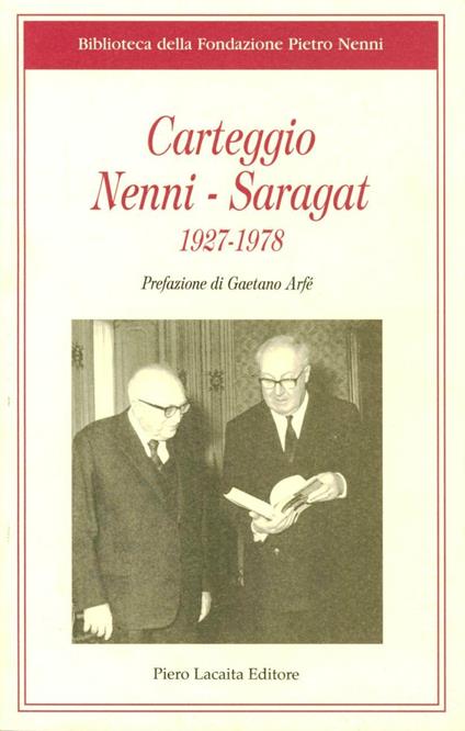 Carteggio Nenni Saragat 1927-1978 - copertina
