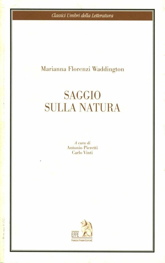 Saggio sulla natura - Marianna Florenzi Waddington - copertina