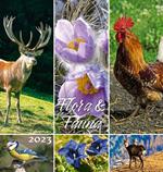  Flora-fauna - Tiere- blumen 2023. Postkartenkalender /calendario cartoline da tavolo verticale