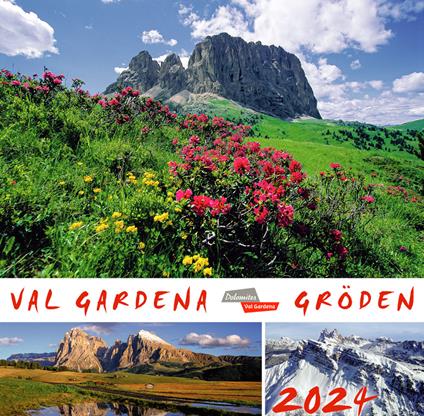 Gröden Postkartenkalender 17x17 cm orizzontale. Ediz. illustrata - Peter Malfertheiner - copertina