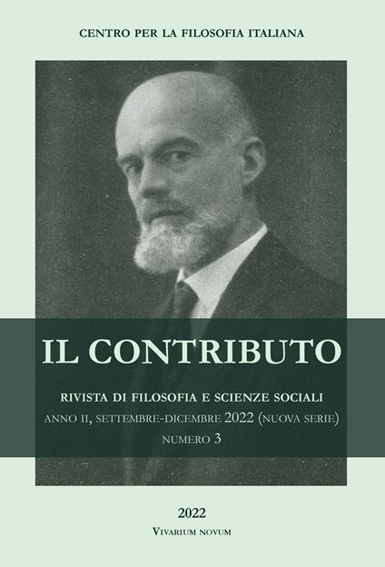 Il contributo. Rivista di filosofia e scienze sociali (2022). Vol. 3: Settembre-dicembre - copertina