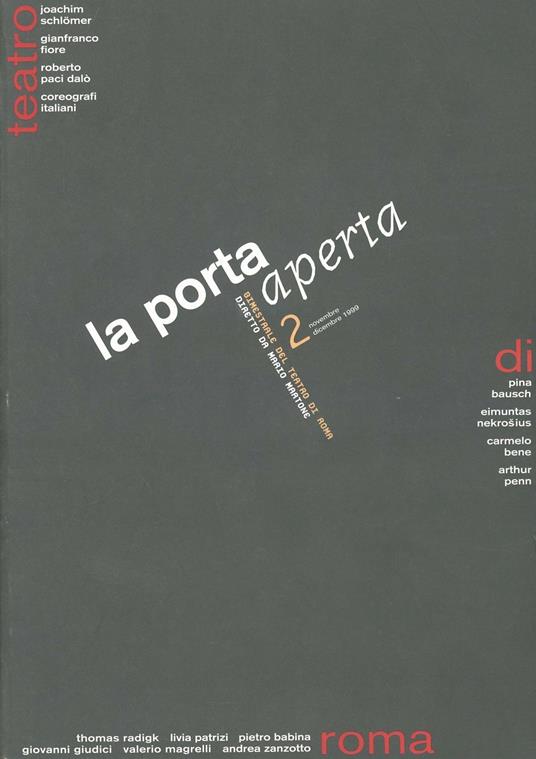 La porta aperta. Bimestrale del teatro di Roma. Vol. 2 - copertina