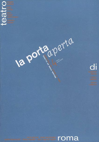 La porta aperta. Bimestrale del teatro di Roma. Vol. 4 - copertina