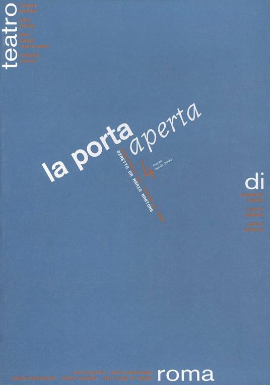 La porta aperta. Bimestrale del teatro di Roma. Vol. 4 - copertina