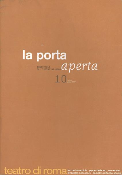 La porta aperta. Bimestrale del teatro di Roma. Vol. 10 - copertina