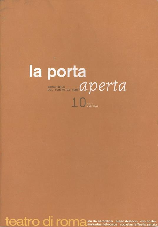 La porta aperta. Bimestrale del teatro di Roma. Vol. 10 - copertina