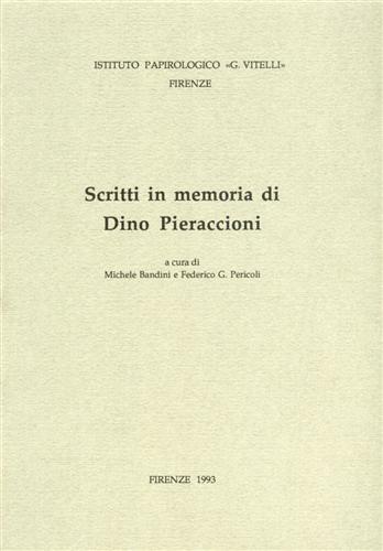 Scritti in memoria di Dino Pieraccioni - copertina