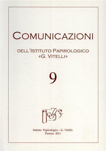 Comunicazioni dell'Istituto papirologico «G. Vitelli». Vol. 9 - copertina