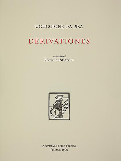 Derivationes - Uguccione da Pisa - copertina