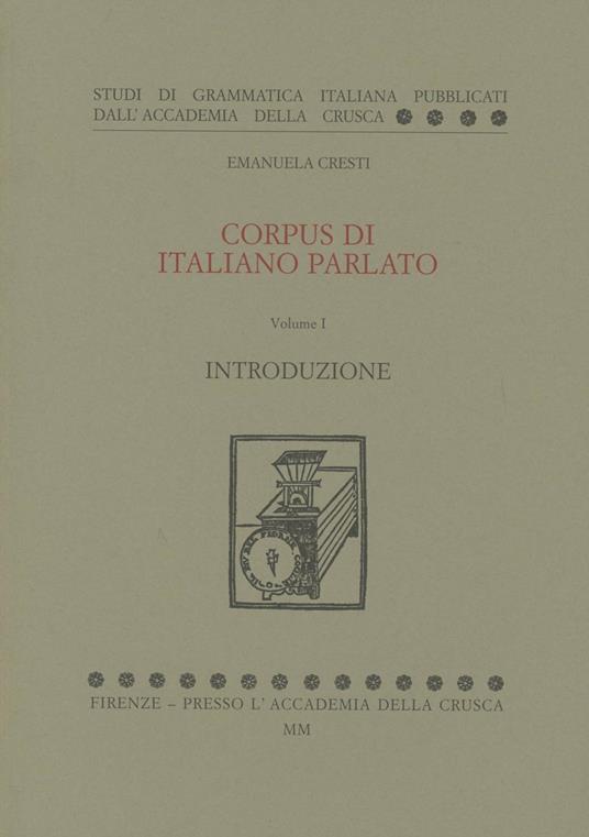 Corpus di italiano parlato. Con CD - Emanuela Cresti - copertina