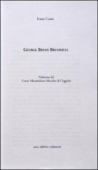 George Bryan Brummell - Ivano Comi - copertina