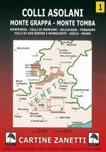 Colli asolani. Monte Grappa, monte Tomba, Monfenera, colli di Monfumo, Valcavasia, Possagno, colli di San Zenone e Mussolente, Asolo, Maser 1:30.000