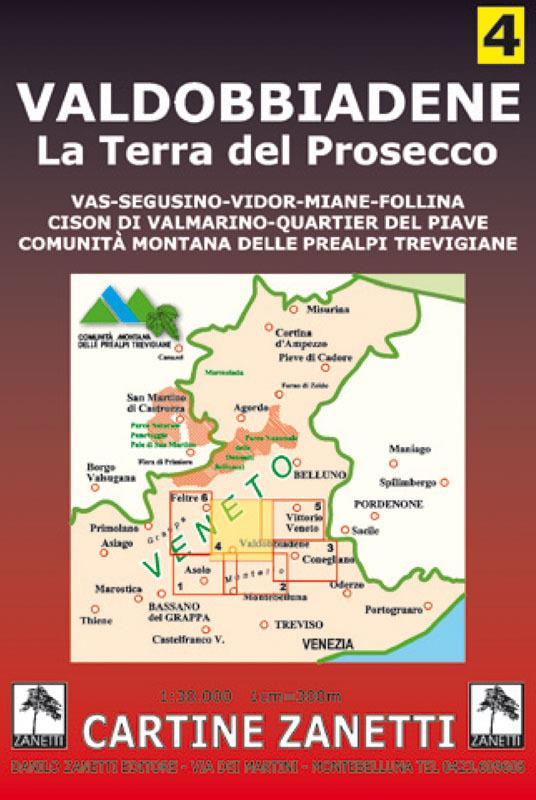 Valdobbiadene. Segusino, Miane, Follina, Prealpi trevigiane 1:30.000 - copertina