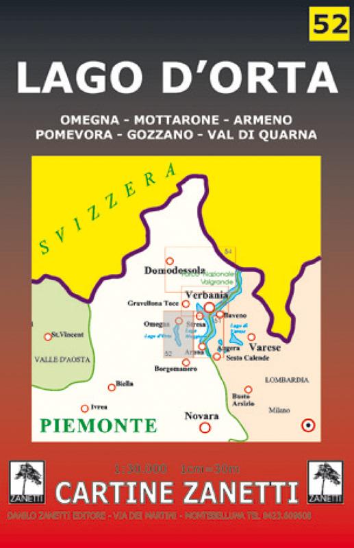 Lago d'Orta. Omegna, Mottarone, Armeno, Gozzano, val di Quarna 1:30.000 - copertina
