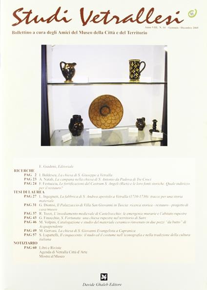 Studi vetrallesi. Vol. 14 - copertina